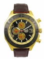 Kronwerk AQ202833G Brown Leather Band Gold Tone Mens Watch Kronwerk AQ202833G Brown Leather Band Gold Tone Mens Watch