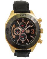 Kronwerk AQ202834G Black Leather Band Rose Gold Tone Case Mens Watch