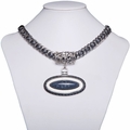 Ladies Fashion Necklace Large Blue Grey Oval Drop Pendant Ladies Fashion Necklace Large Blue Grey Oval Drop Pendant