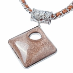 Ladies Fashion Necklace Large Square Drop Pendant