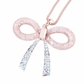 Ladies Rose Gold Bow Necklace Crystal Bow Pendant Ladies Rose Gold Bow Necklace Crystal Bow Pendant