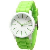 Lime-White Silicone Band Watch