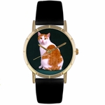 Manx Cat Print Watch in Gold Classic P 0120045 Manx Cat Print Watch in Gold Classic P 0120045