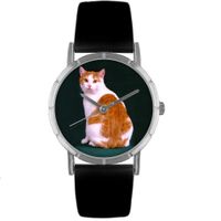 Manx Cat Print Watch in Silver Classic R 0120045