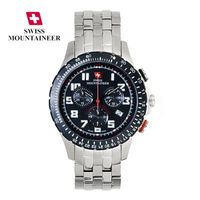 Men's Swiss Mountaineer Watch Chronograph Black Dial