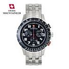 Men's Swiss Mountaineer Watch Chronograph Black Dial
