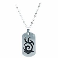 Mens Dog Tag Pendant Necklace
