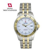 Mens Luxury Swiss Mountaineer Watch Two Tone Bracelet