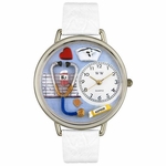 Nurse Blue Watch in Silver Unisex U 0620013 Nurse Blue Watch in Silver Unisex U 0620013