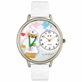 Nurse Teddy Bear Watch in Silver Unisex U 0230005 Nurse Teddy Bear Watch in Silver Unisex U 0230005