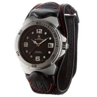 Nylon Velcro Watch Swiss Mountaineer 1451 Black Strap