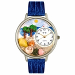 Palm Tree Watch in Silver Unisex U 1212001 Palm Tree Watch in Silver Unisex U 1212001