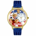 Patriotic Teddy Bear Watch in Gold or Silver Unisex G 0230004 Patriotic Teddy Bear Watch in Gold or Silver Unisex G 0230004