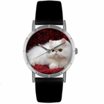 Persian Cat Print Watch in Silver Classic R 0120025 Persian Cat Print Watch in Silver Classic R 0120025