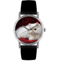 Persian Cat Print Watch in Silver Classic R 0120025