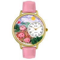 Pigs Unisex Gold or Silver Whimsical Watch G 0110003