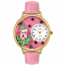 Pink Glitter Clown Watch in Gold or Silver Unisex G 0210009