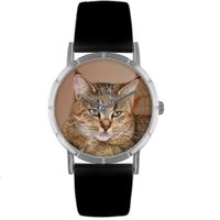 Pixie Bob Cat Print Watch in Silver Classic R 0120053