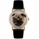 Pug Print Watch in Gold Classic P 0130061 Pug Print Watch in Gold Classic P 0130061