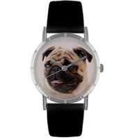 Pug Print Watch in Silver Classic R 0130061