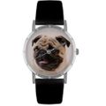 Pug Print Watch in Silver Classic R 0130061 Pug Print Watch in Silver Classic R 0130061