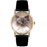 Ragdoll Cat Print Watch in Gold Classic P 0120049