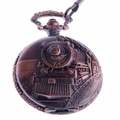 RailRoad Engraved Quartz Pocket Watch PW31
