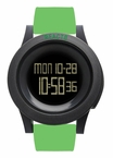 REACT! RA3031 LED Sport Green Silicone Band Black Dial Mens Watch