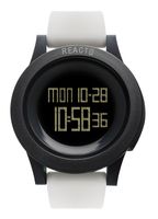 REACT! RA3032 LED Sport White Silicone Band Black Dial Mens Watch