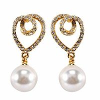 Riana Womens Gold Plated Pearl Drop Earrings
