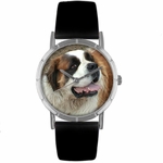 Saint Bernard Print Watch in Silver Classic R 0130070 Saint Bernard Print Watch in Silver Classic R 0130070