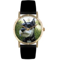 Schnauzer Print Watch in Gold Classic P 0130066