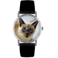Siamese Cat Print Watch in Silver Classic R 0120055