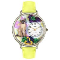 Siamese Cat Watch in Silver Unisex U 0120007