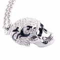 Silver Crystal Skull Pendant Necklace with Quality Silver Plated Chain Silver Crystal Skull Pendant Necklace with Quality Silver Plated Chain