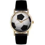 Soccer Lover Print Watch Classic Gold Style P 0840007 Soccer Lover Print Watch Classic Gold Style P 0840007