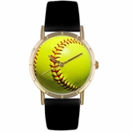 Softball Lover Print Watch Classic Gold Style P 0840003 Softball Lover Print Watch Classic Gold Style P 0840003