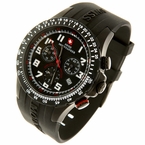 Swiss Chronograph Rubber Strap Designer Watch Black