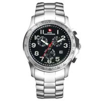 Swiss Mountaineer SM1311 Chronograph Black Dial Bracelet Watch