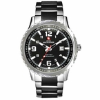Swiss Mountaineer SM1471 Mens Two Tone Black Bracelet Watch