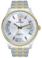 Swiss Mountaineer SM8001 Gold Tone Bezel Date Display Mens Dress Watch