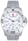 Swiss Mountaineer SM8020 Silver Tone Large White Dial Mens Watch