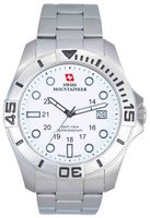 Swiss Mountaineer SM8020 Silver Tone Large White Dial Mens Watch