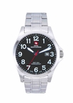 Swiss Mountaineer SM8030 Silver Tone Easy Read Dial Mens Watch