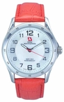 Swiss Mountaineer SM8051 Red Leather Band White MOP Dial Ladies Watch