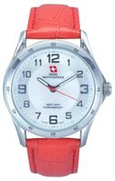 Swiss Mountaineer SM8051 Red Leather Band White MOP Dial Ladies Watch