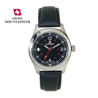 Swiss Mountaineer Titanium Watch Leather Strap