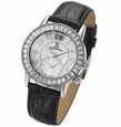 Swiss Womens Dual Time Crystal Watch