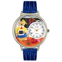 Teacher Teddy Bear Watch in Silver Unisex U 0230007