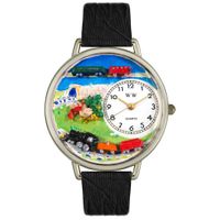 Trains Watch in Silver Unisex U 1610013